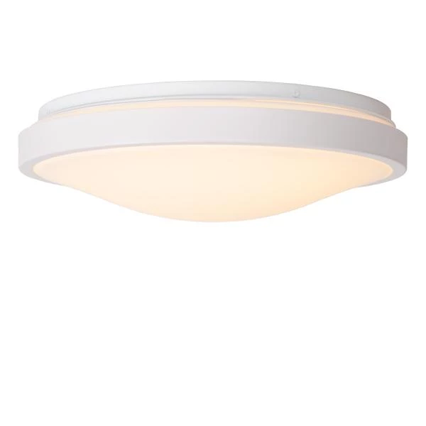 Lucide DASHER - Plafonnier Salle de bains - Ø 34,8 cm - LED - 1x18W 2700K - IP44- Détecteur De Mouvement & Jour/Nuit - Blanc - détail 1